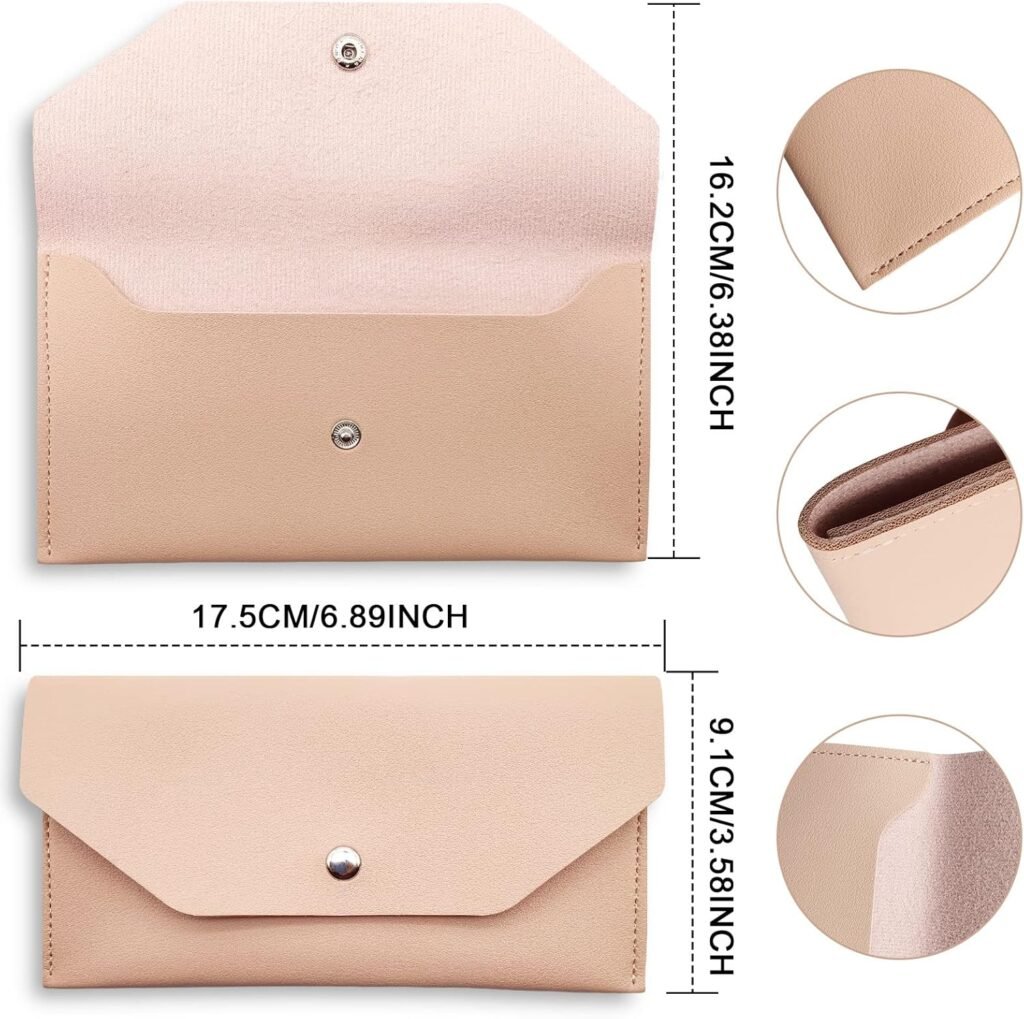 BLMHTWO Cash Wallets for Women, Reusable Envelopes for Cash Leather Cash Envelope Wallet Men and Women Cash Wallet Envelope for Budgeting Cash Check Billing（Pink）