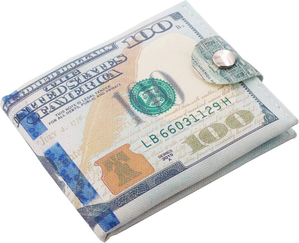 Minimalist Slim Wallet for Men- US Dollar Bill Wallet Credit Card Photo Holder Bifold- Zipper Design