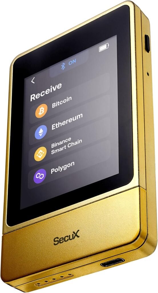 SecuX Neo Gold - Crypto Wallet w/Intuitive Touchscreen, Bluetooth  USB-C, Manage Bitcoin, Ethereum, NFTs, Tokens,  Cryptocurrency with Military-Grade Security and User-Friendly Interface