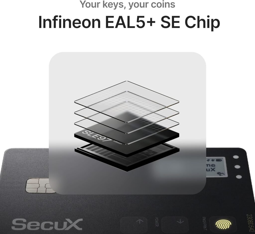 SecuX Shield Bio Crypto Hardware Wallet - Secure Biometric Authentication, Cold Storage Card for NFT, Bitcoin, Ethereum, Cardano, ERC20, BEP20, and More