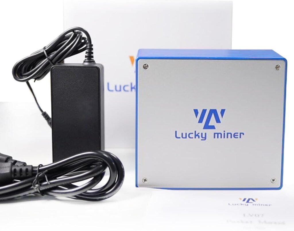 BeLuckyMan Bitcoins Miner Solo Miner Machine 1TH/S 25W 2.4GWiFi SHA-256 Asic Chip Miner Portable V7 Micro Silent Cryptocurrency Home Use, Blue