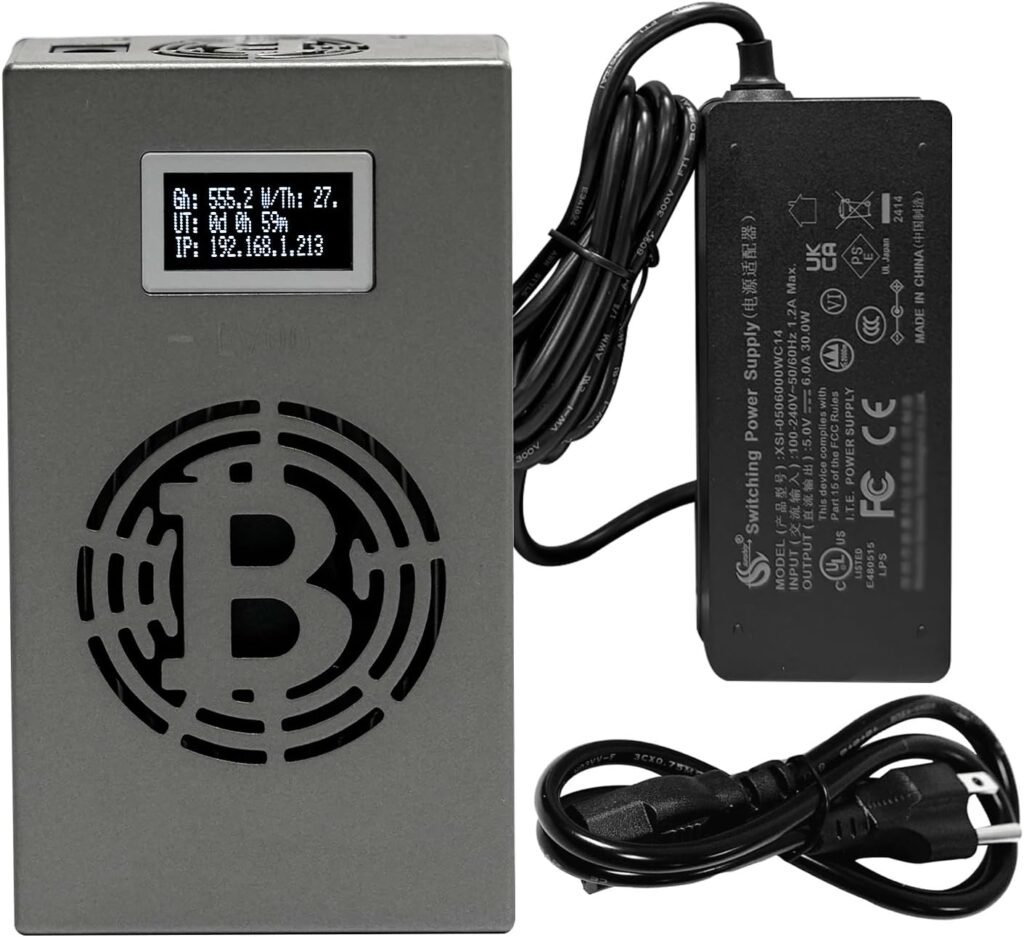 Bitcoins Miner LV06 Solo Miner 2.4G WiFi 13W SHA-256 500GH/S BM1366 Asic Ship Low Noise Lottery Crypto Miner Machine Device Home Use